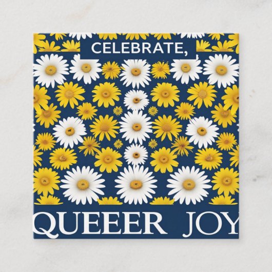 「祝同性愛者ジョイビジネスカード – LGBTQ+ スクエア名刺 (正面)