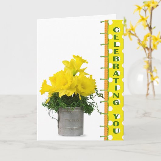 祝君 カード (黄色い花)