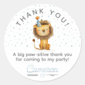 祝吠え声！ボーイズライオン誕生日 ラウンドシール (正面)