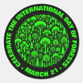 祝国際的林の日 ラウンドシール (正面)