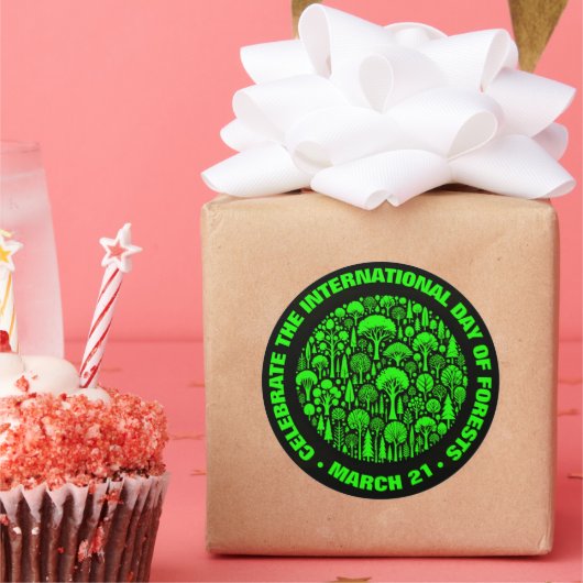 祝国際的林の日 ラウンドシール (パーティー)