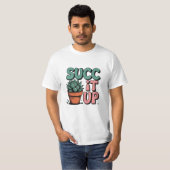 祝多肉画ユニーク物の緑 Tシャツ (正面フル)