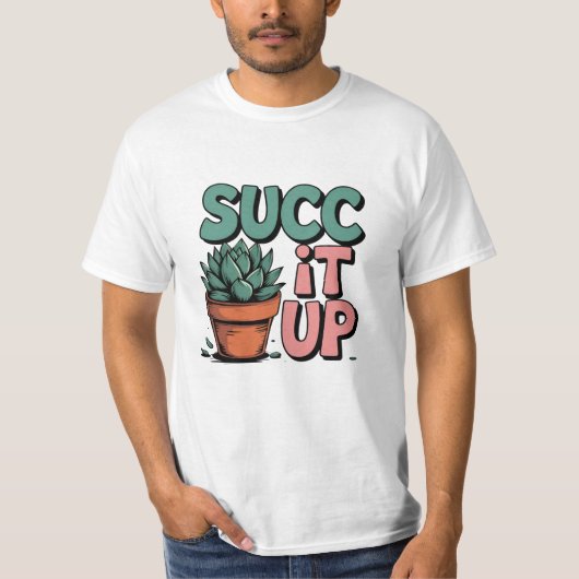 祝多肉画ユニーク物の緑 Tシャツ (正面)