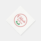 祝季節| レッドホワイト スタンダードカクテルナプキン (角)