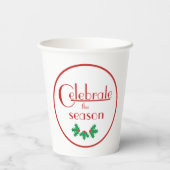 祝季節| レッドホワイト 紙コップ (裏面)