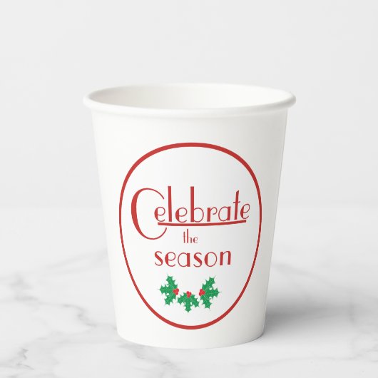 祝季節| レッドホワイト 紙コップ (裏面)