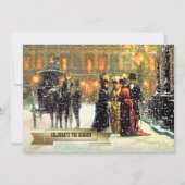 祝季節。ヴィンテージアートホリデーパーティー 招待状 (正面)