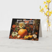 祝宴の息子と家族の感謝祭カード カード (黄色い花)
