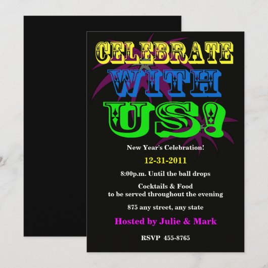 祝年招待状 招待状 (正面/裏面)