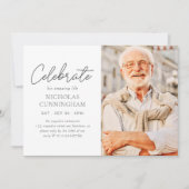 祝彼の驚くべき生シンプル活モダン写真 招待状 (正面)