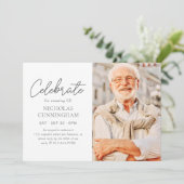 祝彼の驚くべき生シンプル活モダン写真 招待状 (スタンド正面)