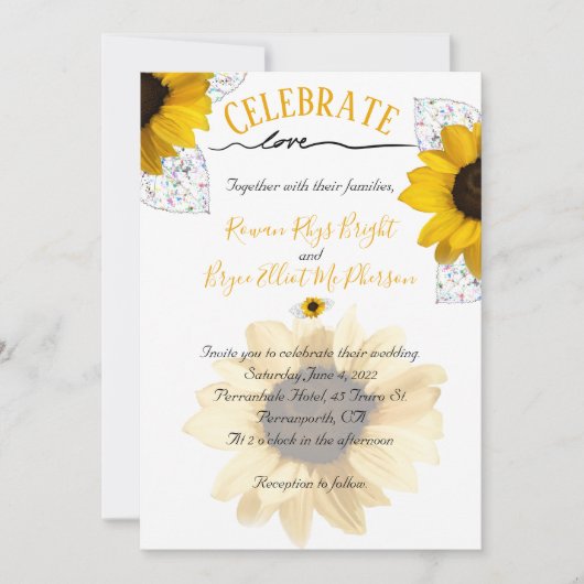 祝愛ひまフェイクわ葉いガラス 招待状 (正面)