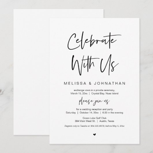 祝我々と結婚共に 招待状 (正面/裏面)