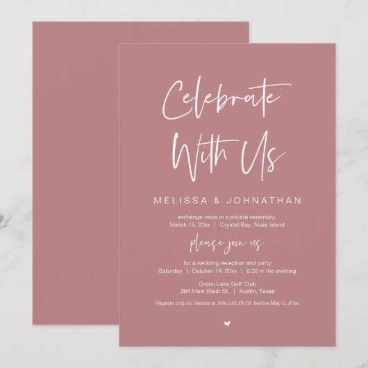 祝我々と結婚共に 招待状 (正面/裏面)