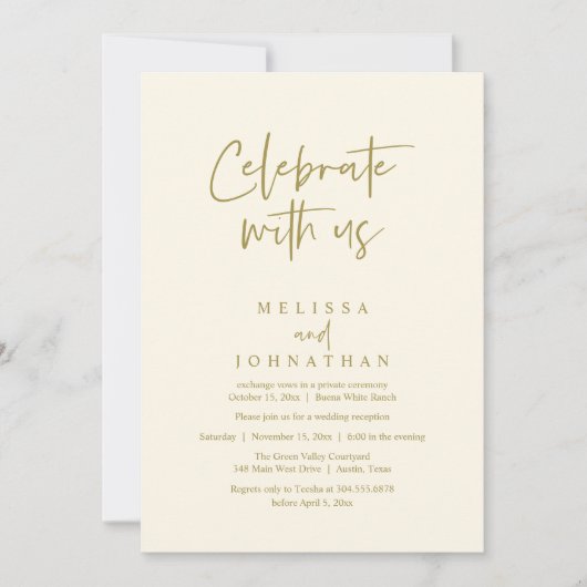 祝披露宴モダン 招待状 (正面)