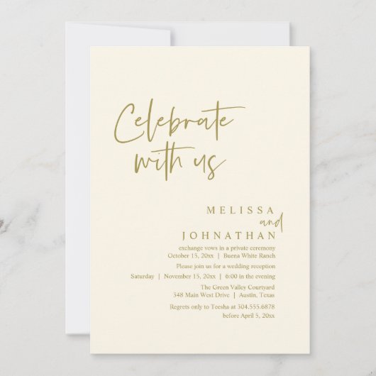 祝披露宴モダン 招待状 (正面)