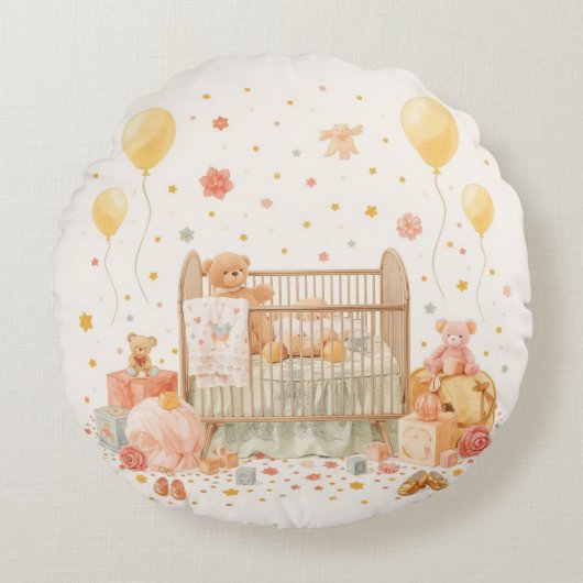 祝新生児 ラウンドクッション (正面)