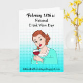 祝日おもしろいナショナルドリンクワインデー カード (黄色い花)