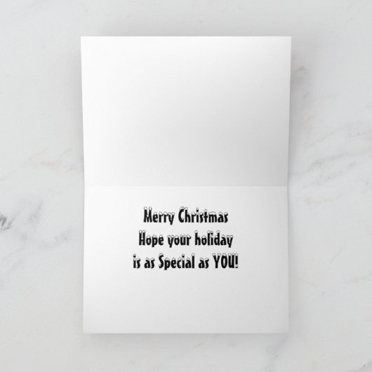 祝日のお祝いのパップがクリスマスの特別祝いを言う シーズンカード (内部)