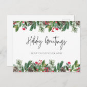 祝日の挨拶はがき、クリスマス・ホリデー シーズンポストカード (正面/裏面)