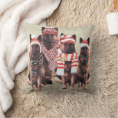 祝日の服を着た愛らしいドイツの羊飼い犬 クッション (ブランケット)