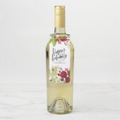 祝日の水色フローラスクリプト ボトルネックタグ (ボトル)