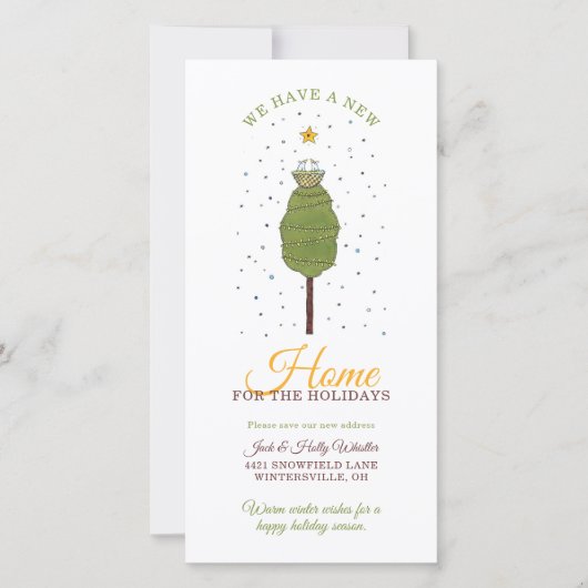 祝日の自宅の新しい住所 案内状 (正面)