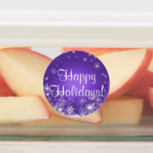 祝日の雪片と紫のフルーアデリスラベル ラベル (貼付)