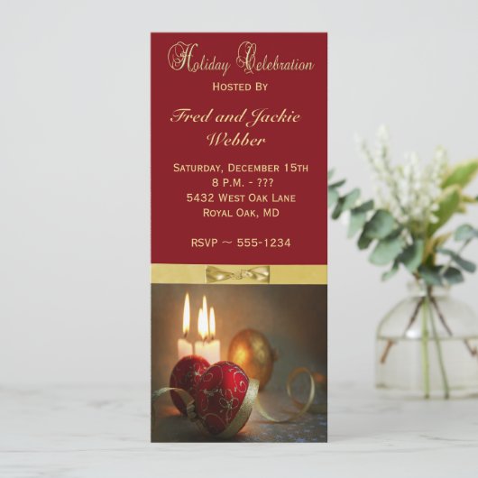 祝日またはクリスマスパーティの招待状 招待状 (スタンド正面)