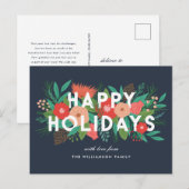 祝日モダンフローラファミリ名  シーズンポストカード (正面/裏面)