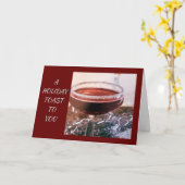 祝日祝いの祝杯を挙げる カード (黄色い花)