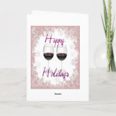 祝日赤ワイン及び雪片プリント シーズンカード (裏面)