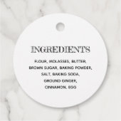 祝日 |ジンジャーブレッドCookie |材料 | フェイバータグ (裏面)