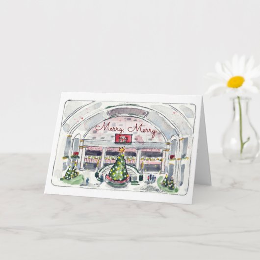 祝日（市内折り畳みグリーティングカード） カード (小さな植物)