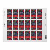 祝日·植物性の冬の植物が明るい ラベル (フルシート)