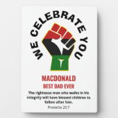 祝最高のパパEVER名前をカスタムする フォトプラーク (正面)