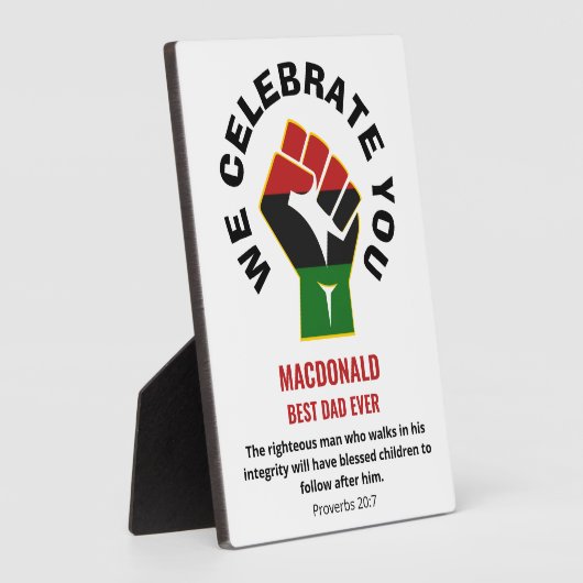 祝最高のパパEVER名前をカスタムする フォトプラーク (側面)