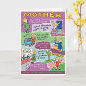 祝母さん。母おもしろい カード (黄色い花)
