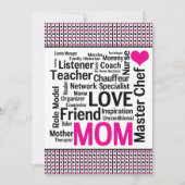 祝母さん!母の日または母の誕生日 招待状 (正面)