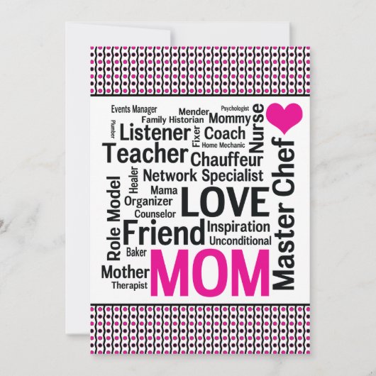 祝母さん!母の日または母の誕生日 招待状 (正面)