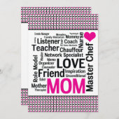 祝母さん!母の日または母の誕生日 招待状 (正面/裏面)