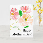 祝母の日の水の色の花カード カード (黄色い花)