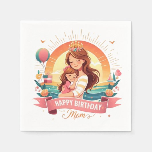 祝母の特別の日 スタンダードカクテルナプキン (正面)