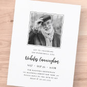 祝生涯モダン記念写真 インビテーションポストカード