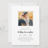 祝生涯モダン記念写真 招待状 (正面)