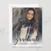 祝白グラデーション卒業党 インビテーションポストカード (正面/裏面)