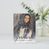 祝白グラデーション卒業党 インビテーションポストカード (スタンド正面)