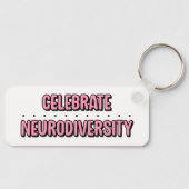 祝神経多様性ピンクタイポグラフィ キーホルダー (正面)