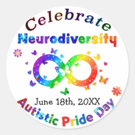 祝神経多様性自閉症プライド ラウンドシール