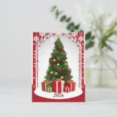 ❄️ 祝祭の冬の木の輝き 🎄 雪のクリスマス ポストカード (スタンド正面)